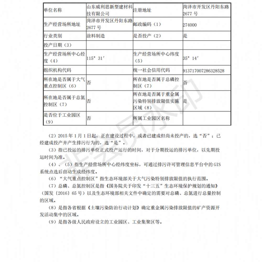 排污許可證申請前信息公開表